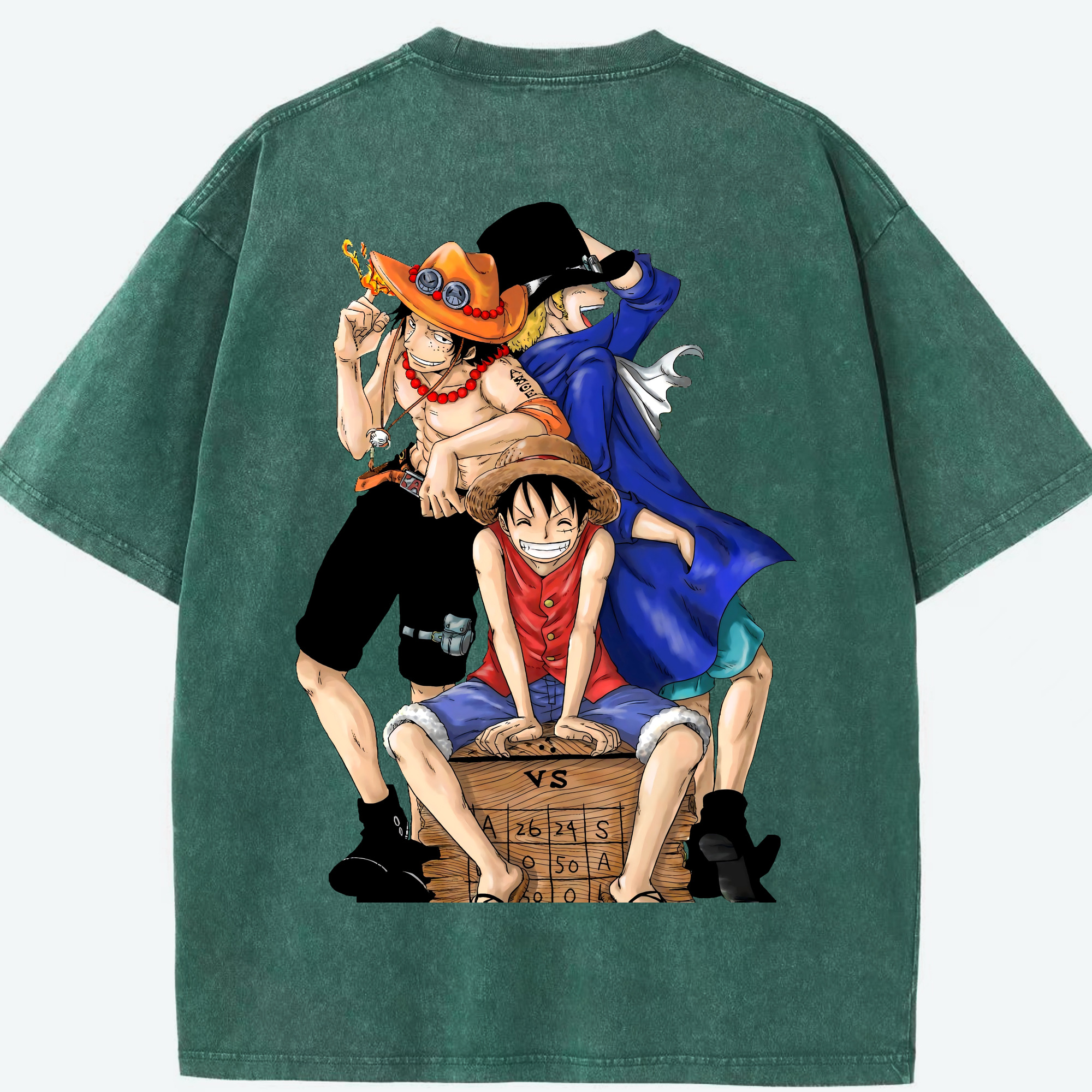 ワンピース モンキー・D・ルフィ ONE PIECE Monkey D. Luffy 綿100% ヴィンテージ風 半袖Tシャツ（背面プリント）